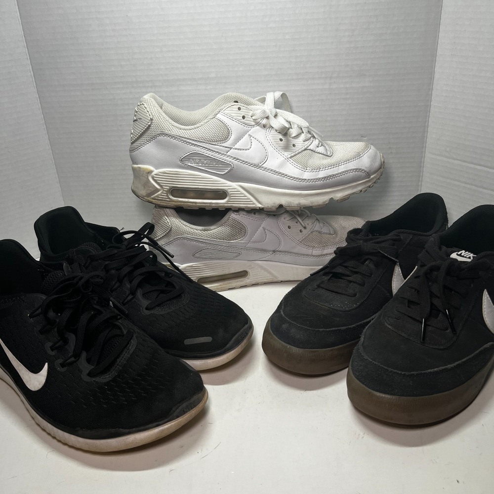Lot of 3 Pairs Nike Shoes Men's Size 9 Air Max 90 Kill Shot 2 Free Run Athletic